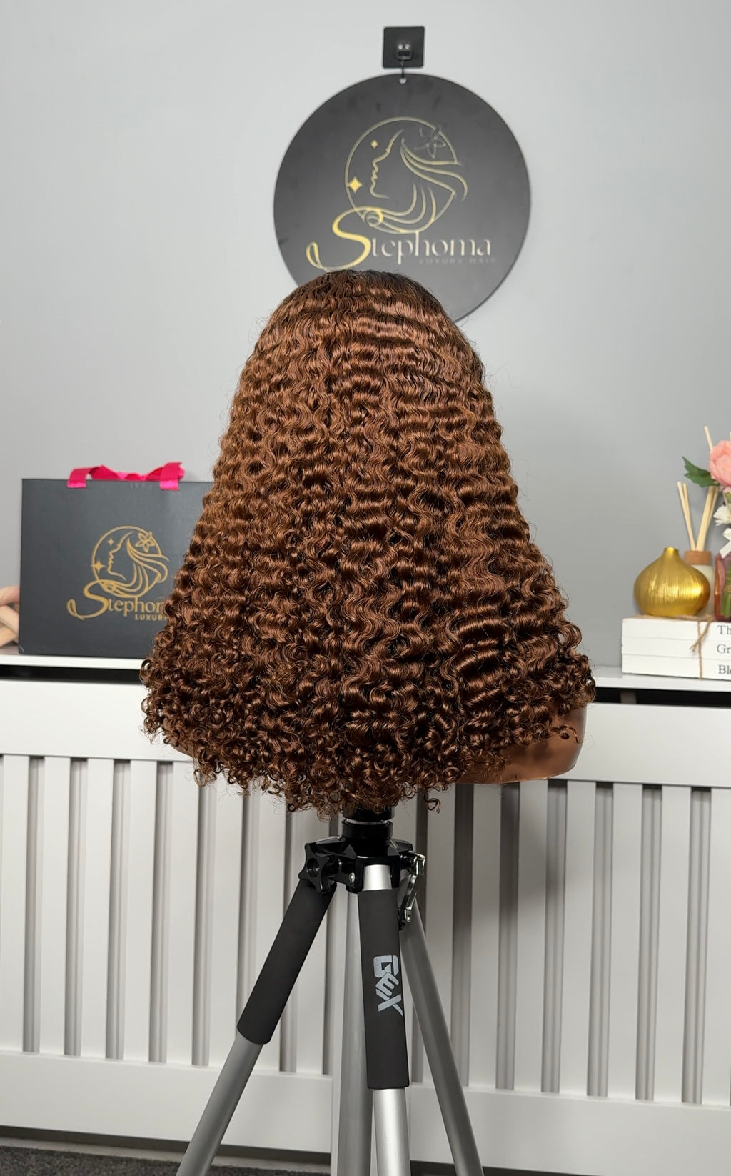 18” Dream Curly in Brown with Dark Root paired with 5by5 Closure