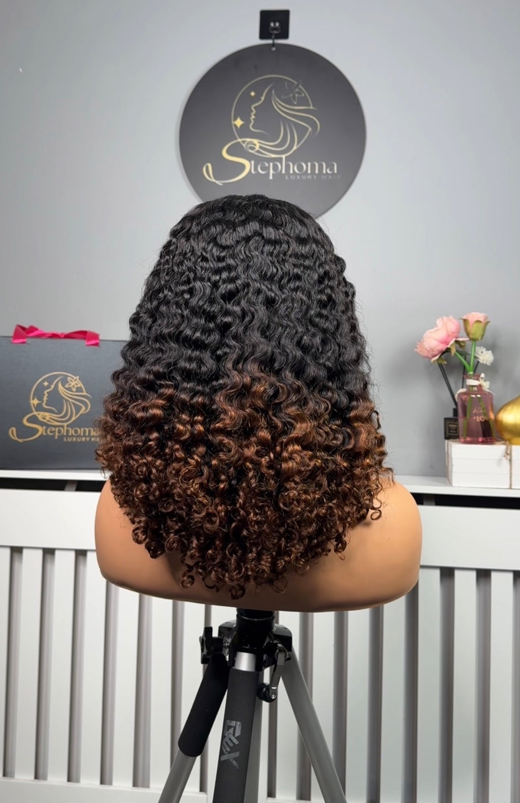 16” Iris Curly with 5by5 Closure in Brown Tip