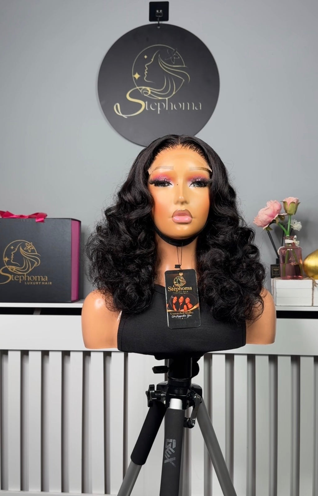 Rosie Wavy Bouncy with 5by5 Closure in Natural Colour 1B