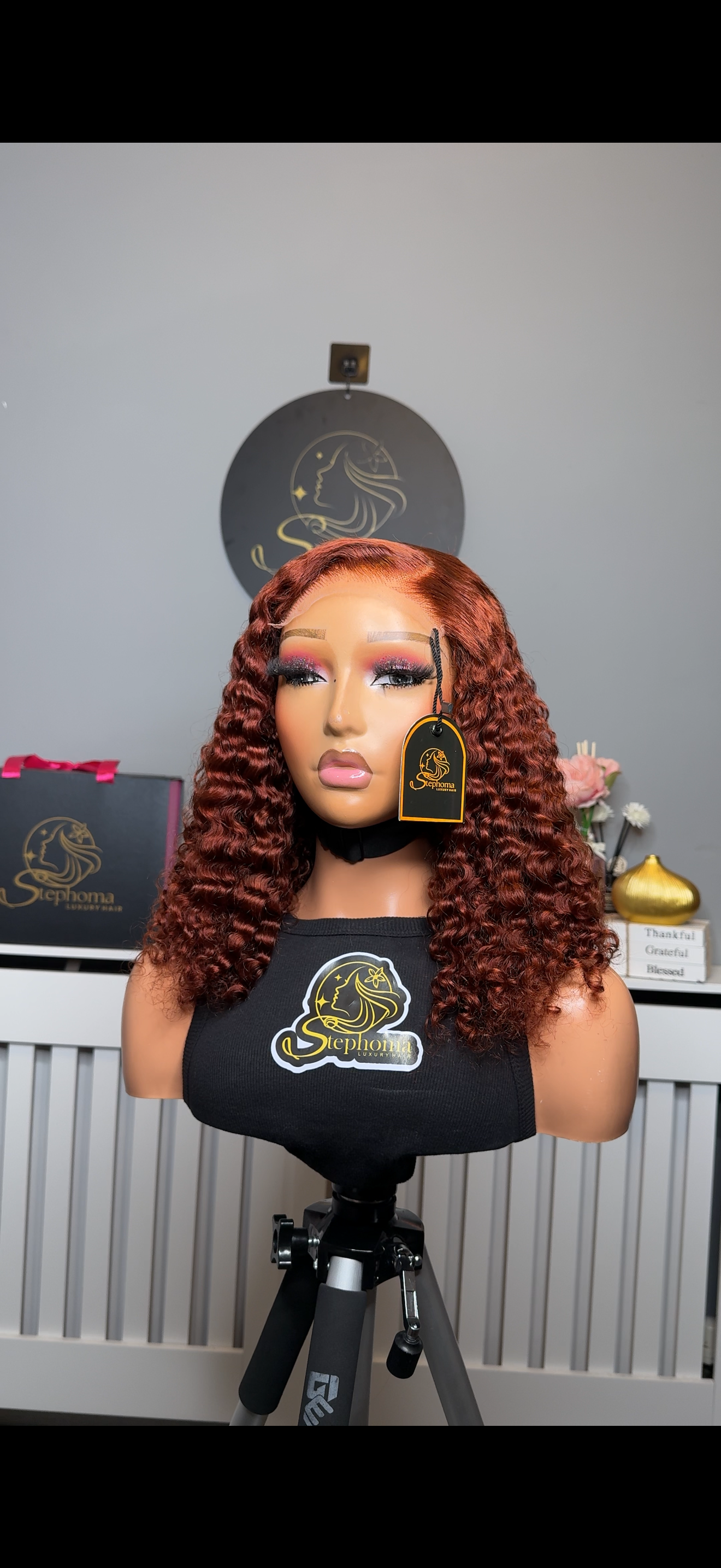 16” Iris Curly in Ginger Colour with 5by5 Closure