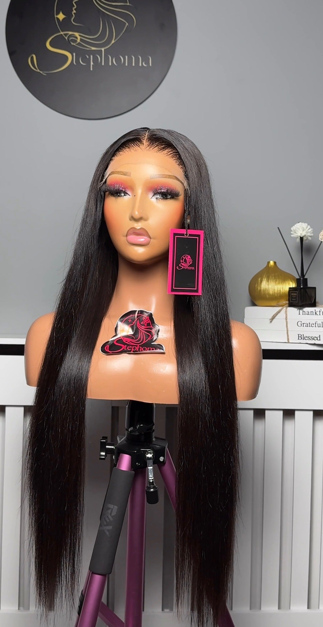 26” Luxe Donor Bone Straight with 5by5 Swiss Lace Closure