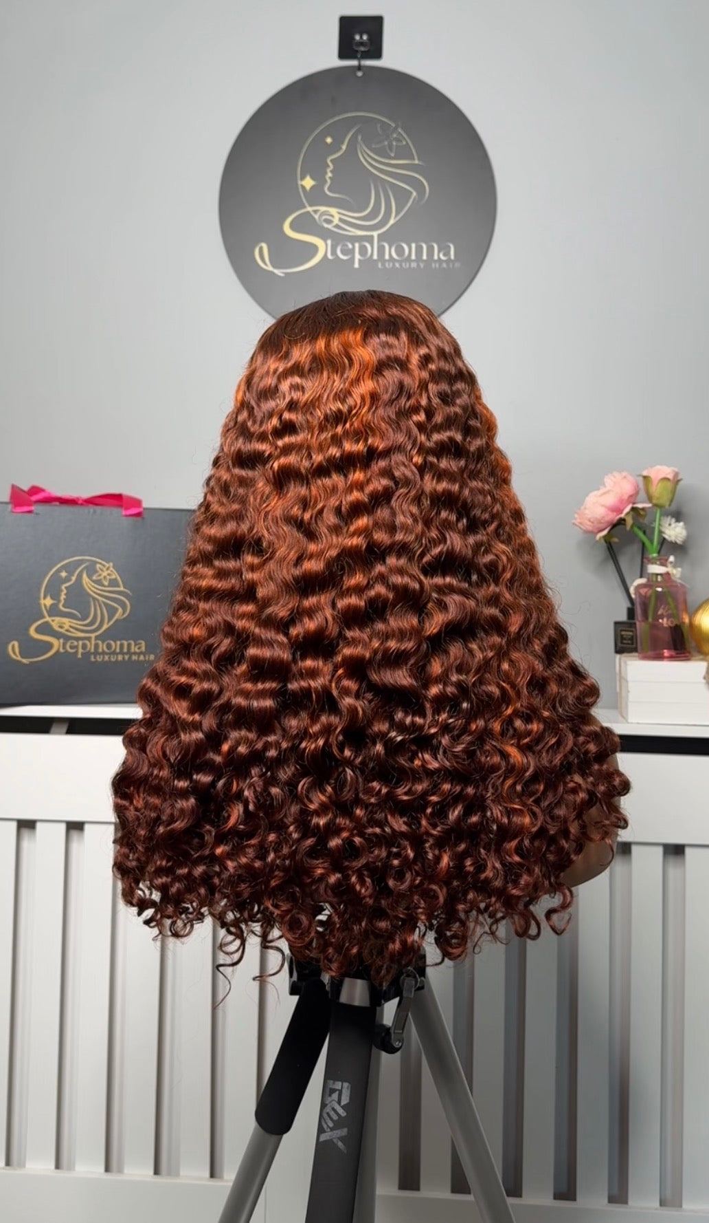 20” Iris Curly In Orange Piano with 5by5 Closure