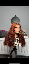 22” Iris Curly in Orange Piano with 5by5 Closure