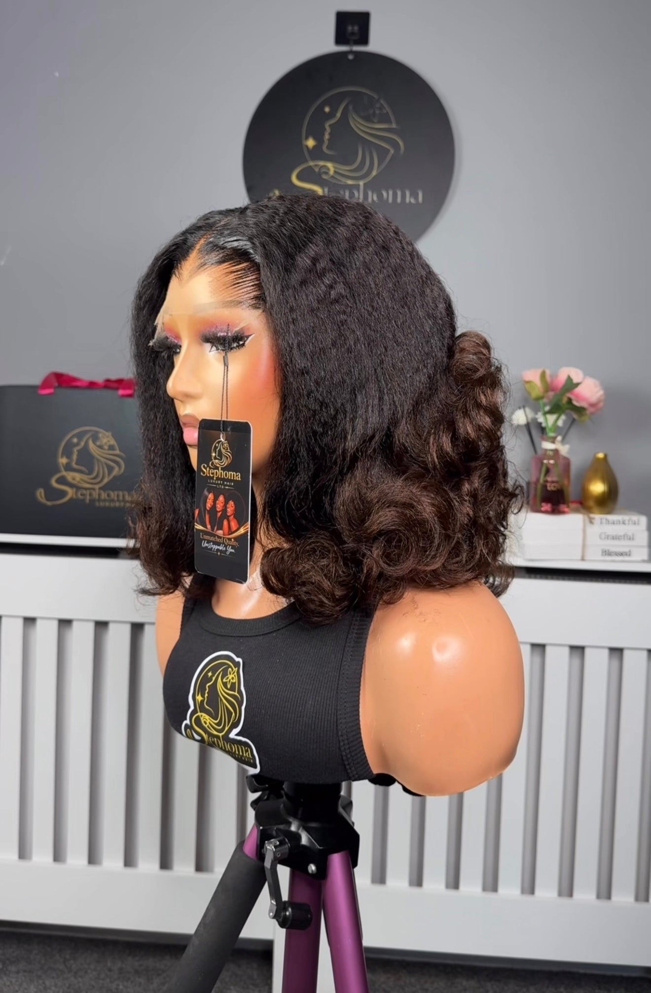 Luxury Kinky with Brown Bouncy Tip