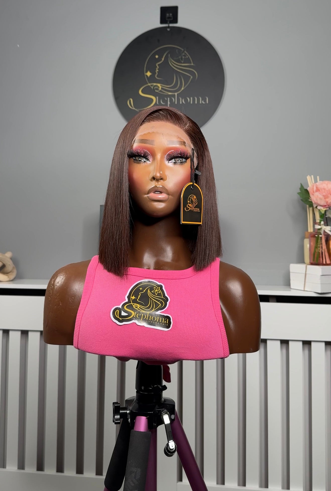 10” Espresso Brown Luxe Donor Bone Straight with 5by5 Closure