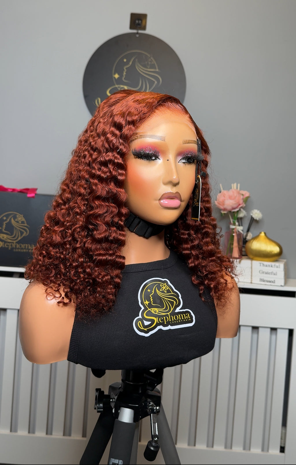 16” Iris Curly in Ginger Colour with 5by5 Closure