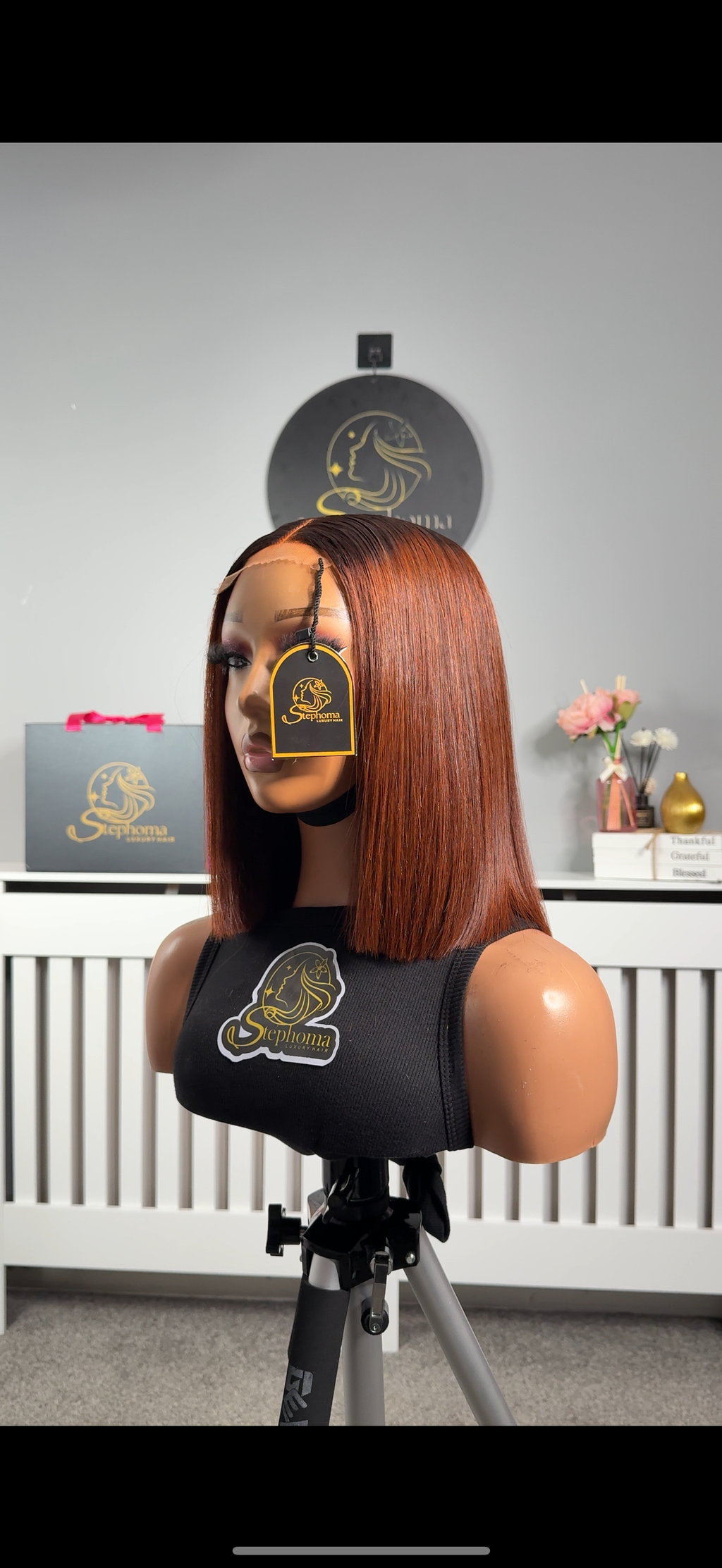 10” 2by6 KimK SDD Luxe Donor Bone Straight in Cajun with Dark Root