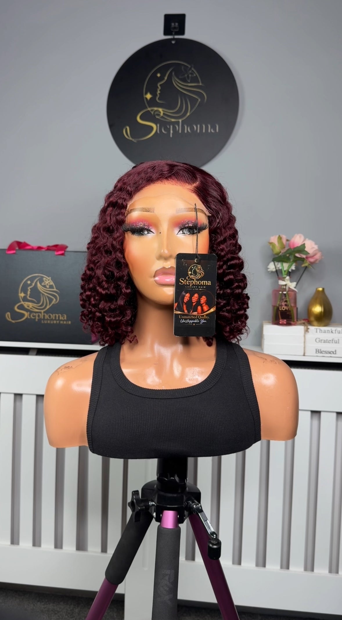 10” Iris Curly with 5by5 Swiss Lace Closure