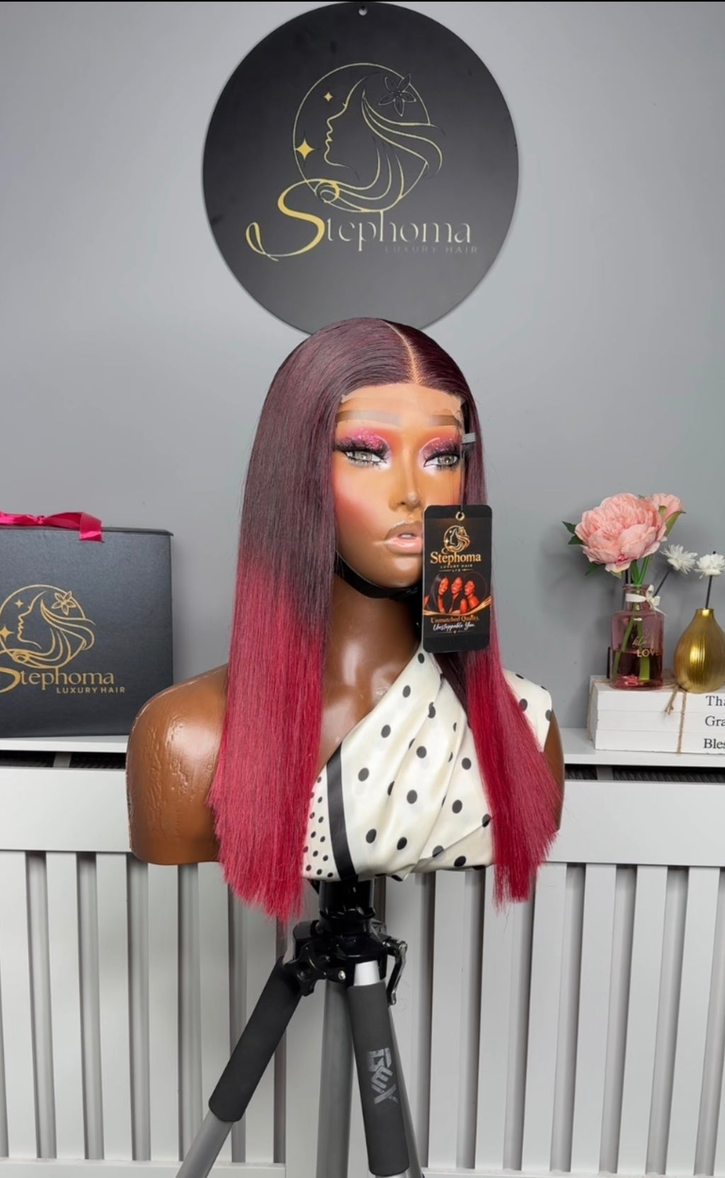 16” Luxury Donor Bone Straight paired with 2by6 Lace Closure