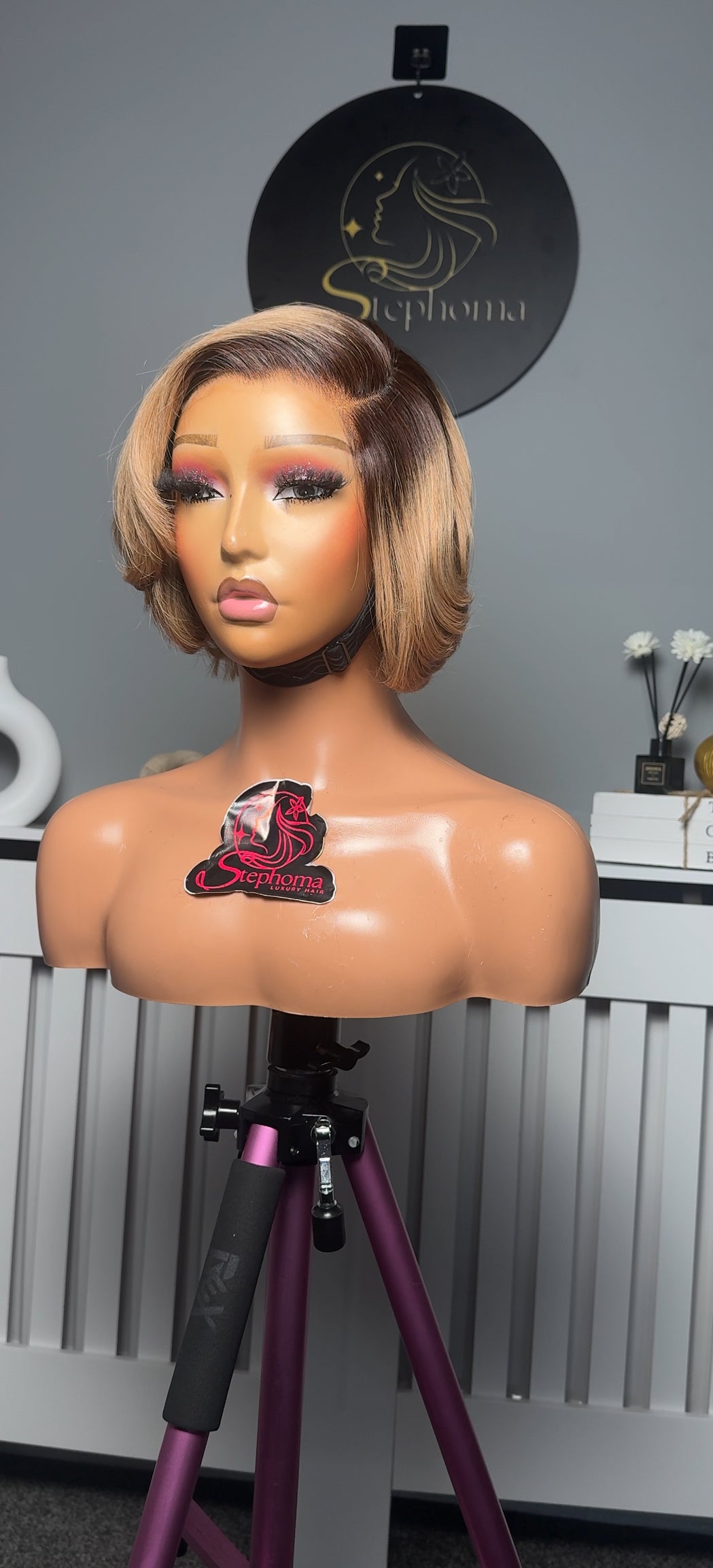 Frosted Ash Blonde Donor Hair Pixie Cut Wig