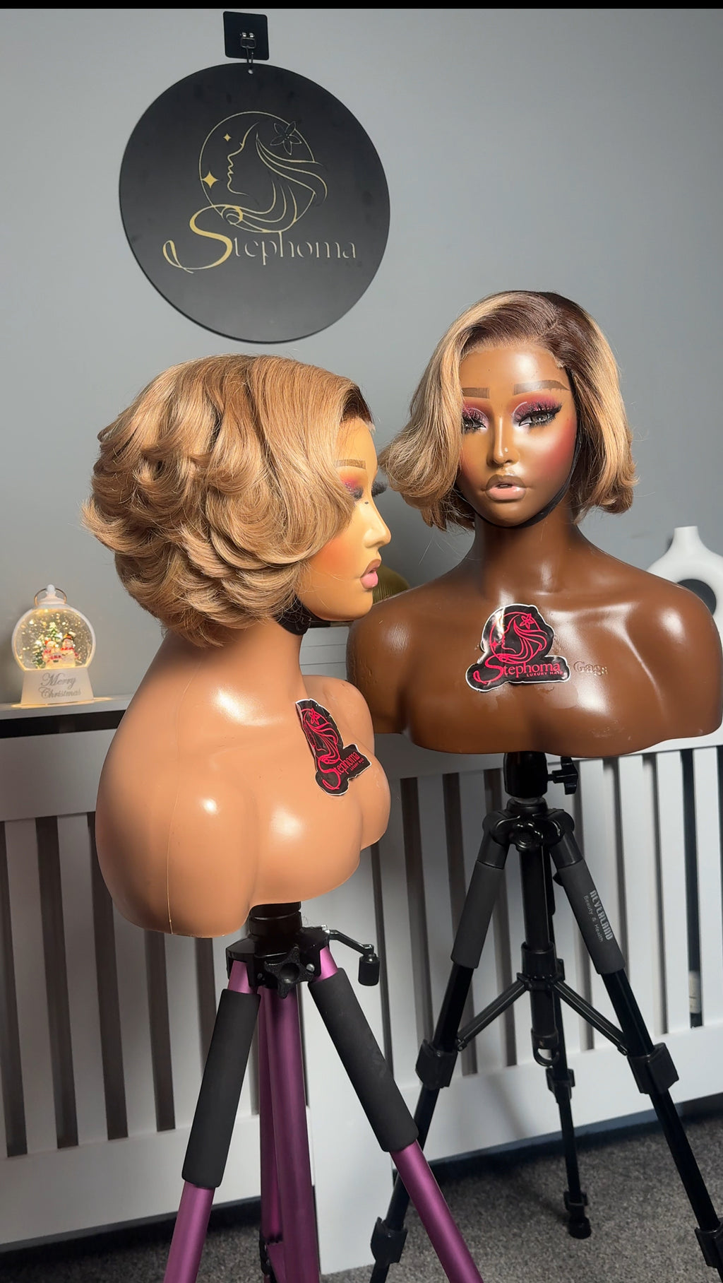 Frosted Ash Blonde Donor Hair Pixie Cut Wig