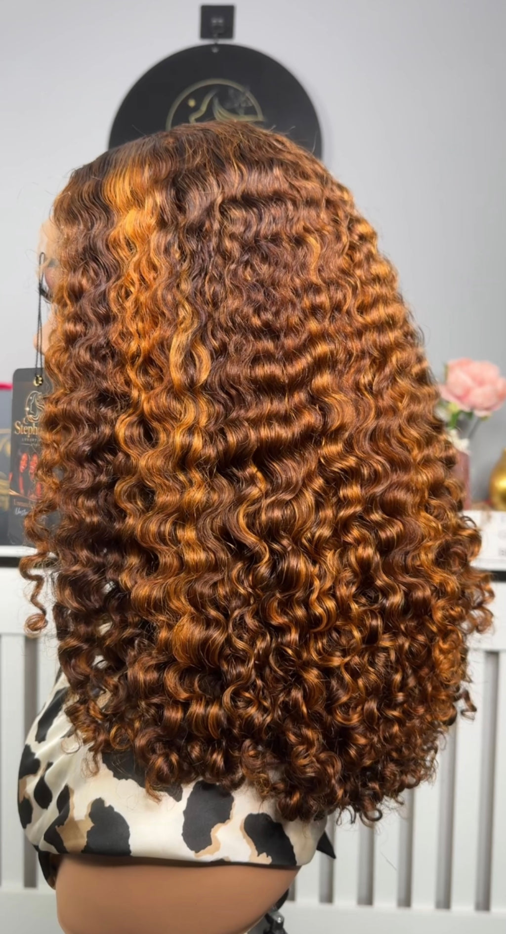 16” Elysian Curly with HD 5by5Lace Closure in Piano Colour