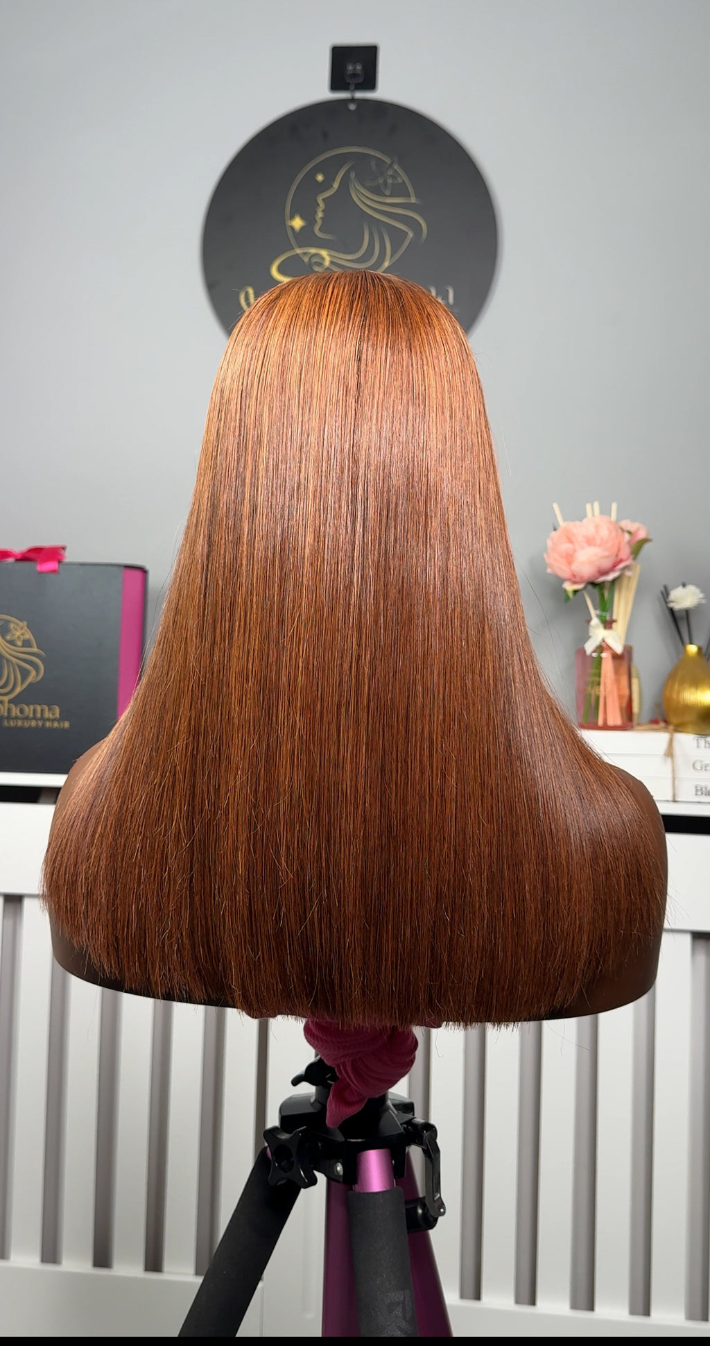 14”  Mocha Brown Luxe Donor Bone Straight with 2by6 Closure