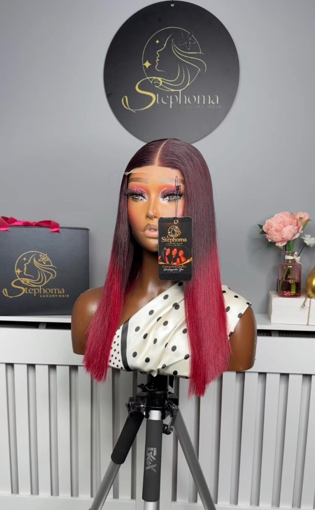 16” Luxury Donor Bone Straight paired with 2by6 Lace Closure