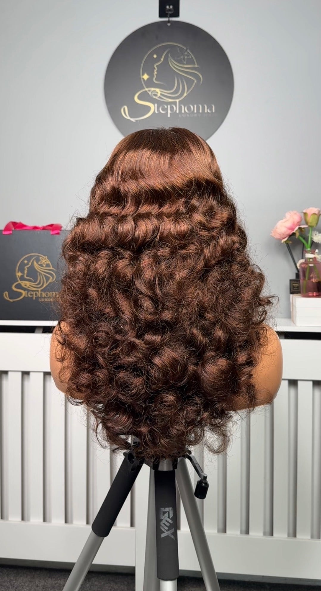 Rosie Wavy Bouncy with 5by5 Closure in Choco Brown