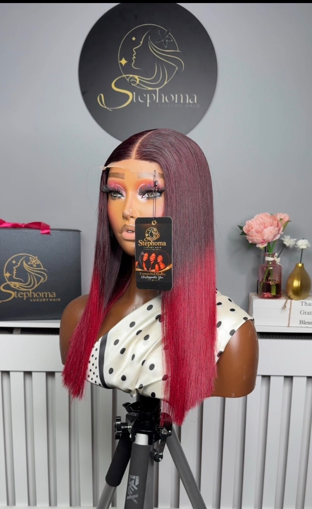 16” Luxury Donor Bone Straight paired with 2by6 Lace Closure