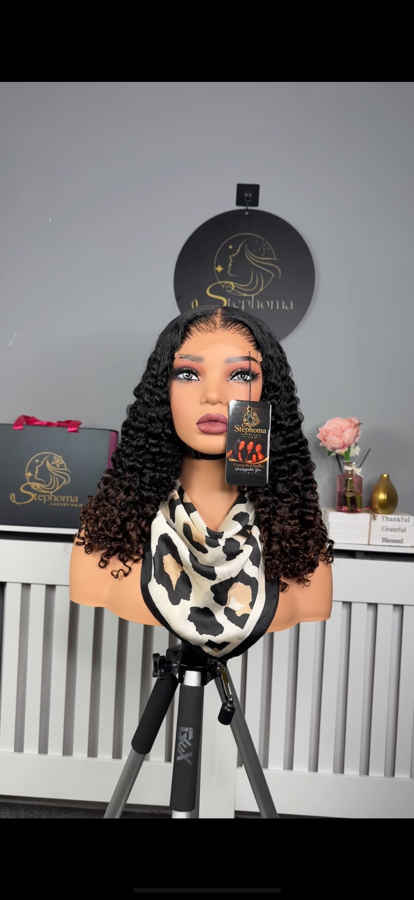 18” Dream Curly with Brown Tip. 5by5 Lace Closure