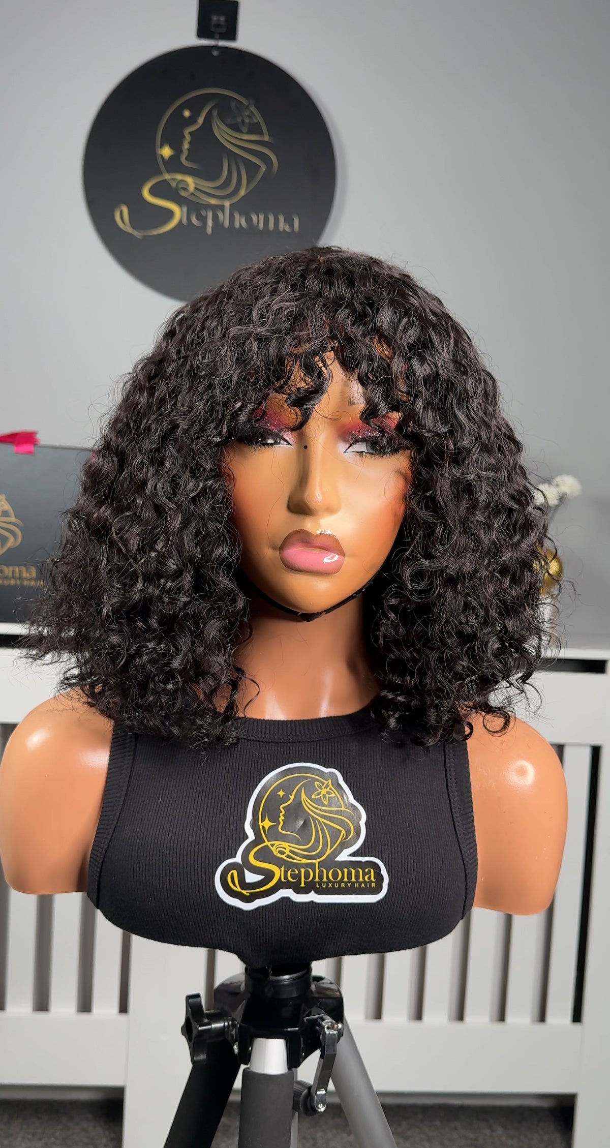 12” Iris Curly Closure Fringe Wig