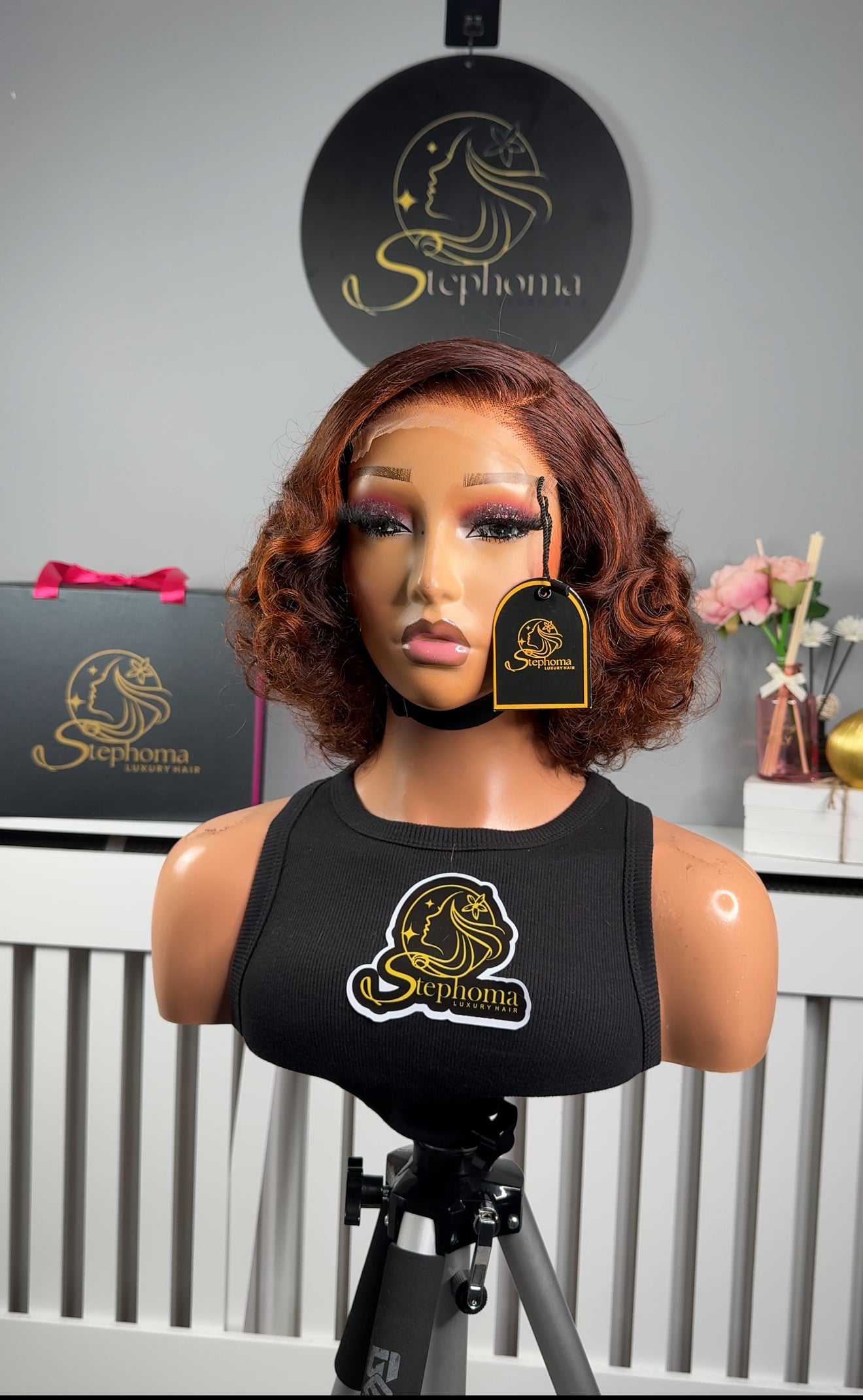 10” Victorian Style 5by5 Closure Virgin Bouncy in Piano Orange