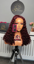 18” Elysian Curly with 5by5 Closure in Burgundy