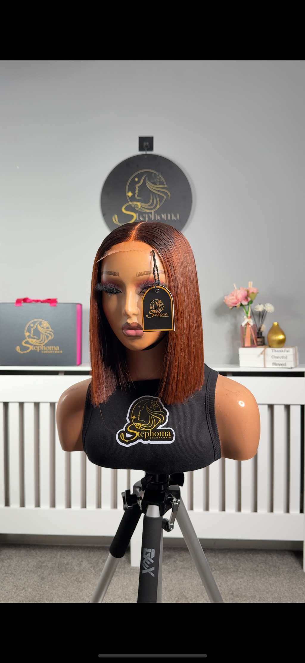 10” 2by6 KimK SDD Luxe Donor Bone Straight in Cajun with Dark Root