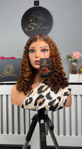 16” Elysian Curly with HD 5by5Lace Closure in Piano Colour