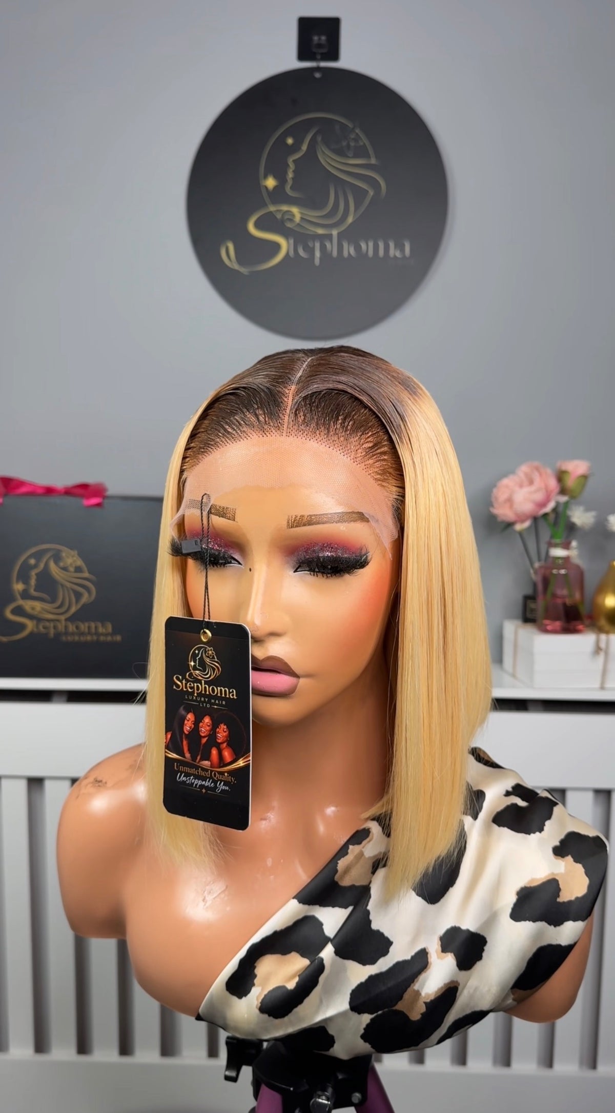10” Raw Donor Blonde with Dark Roots paired with 5by5 Closure