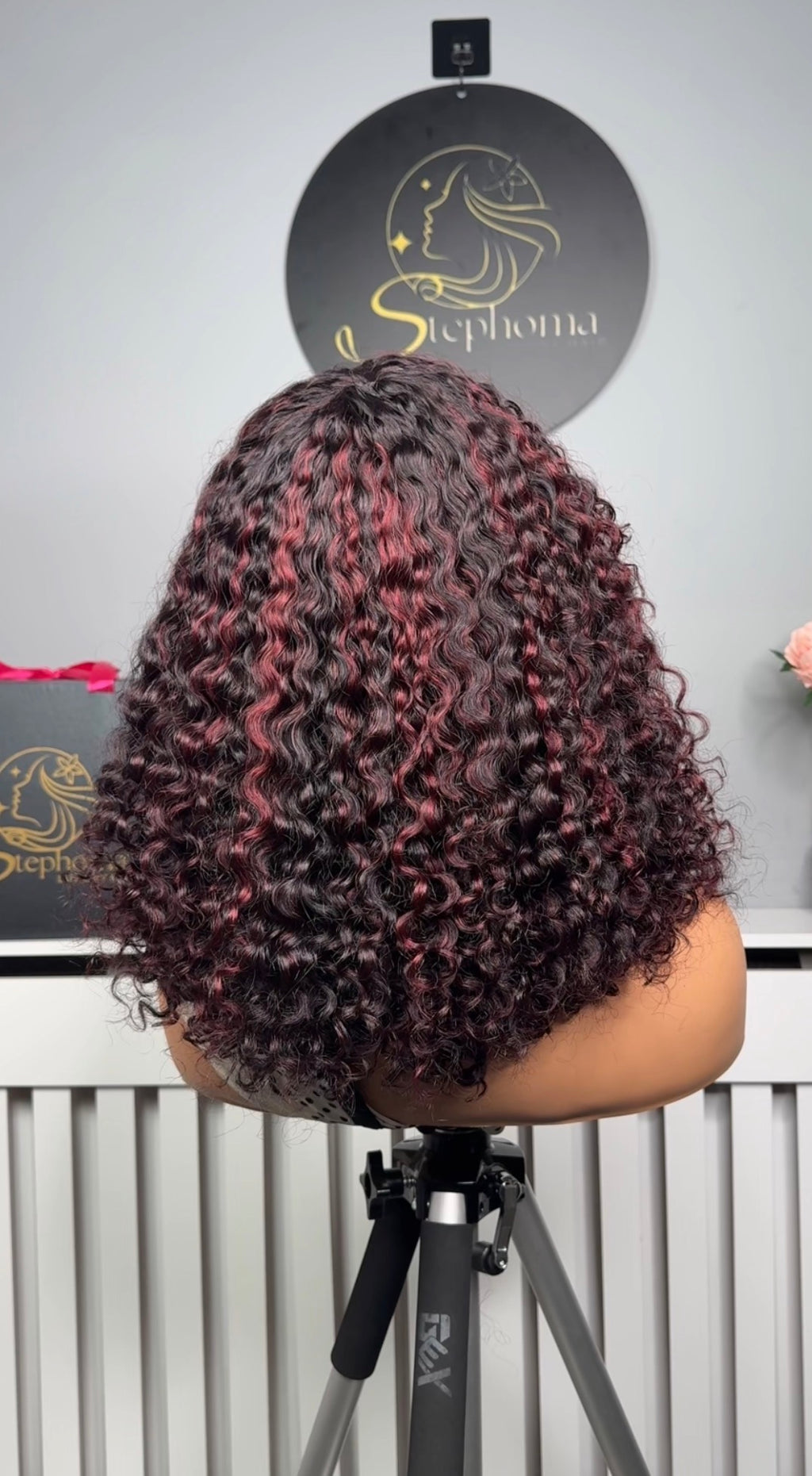 Ariella Fringe Wig in Wine Highlights