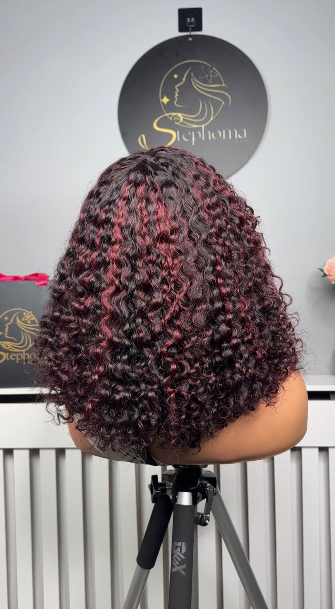 Ariella Fringe Wig in Wine Highlights
