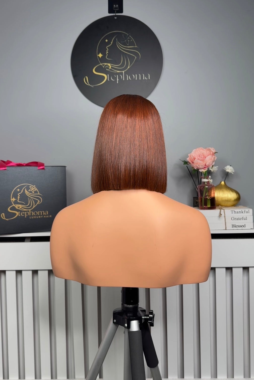 8” Deluxe Donor Bone Straight paired with 2by6 Closure in Chestnut