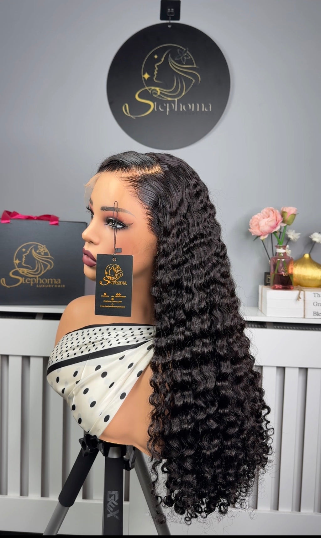 24” Iris Curls paired with 13by4 HD Frontal