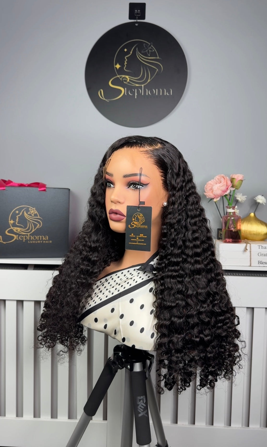 24” Iris Curls paired with 13by4 HD Frontal