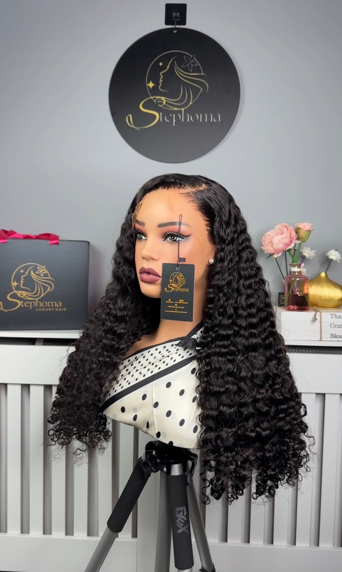 24” Iris Curls paired with 13by4 HD Frontal
