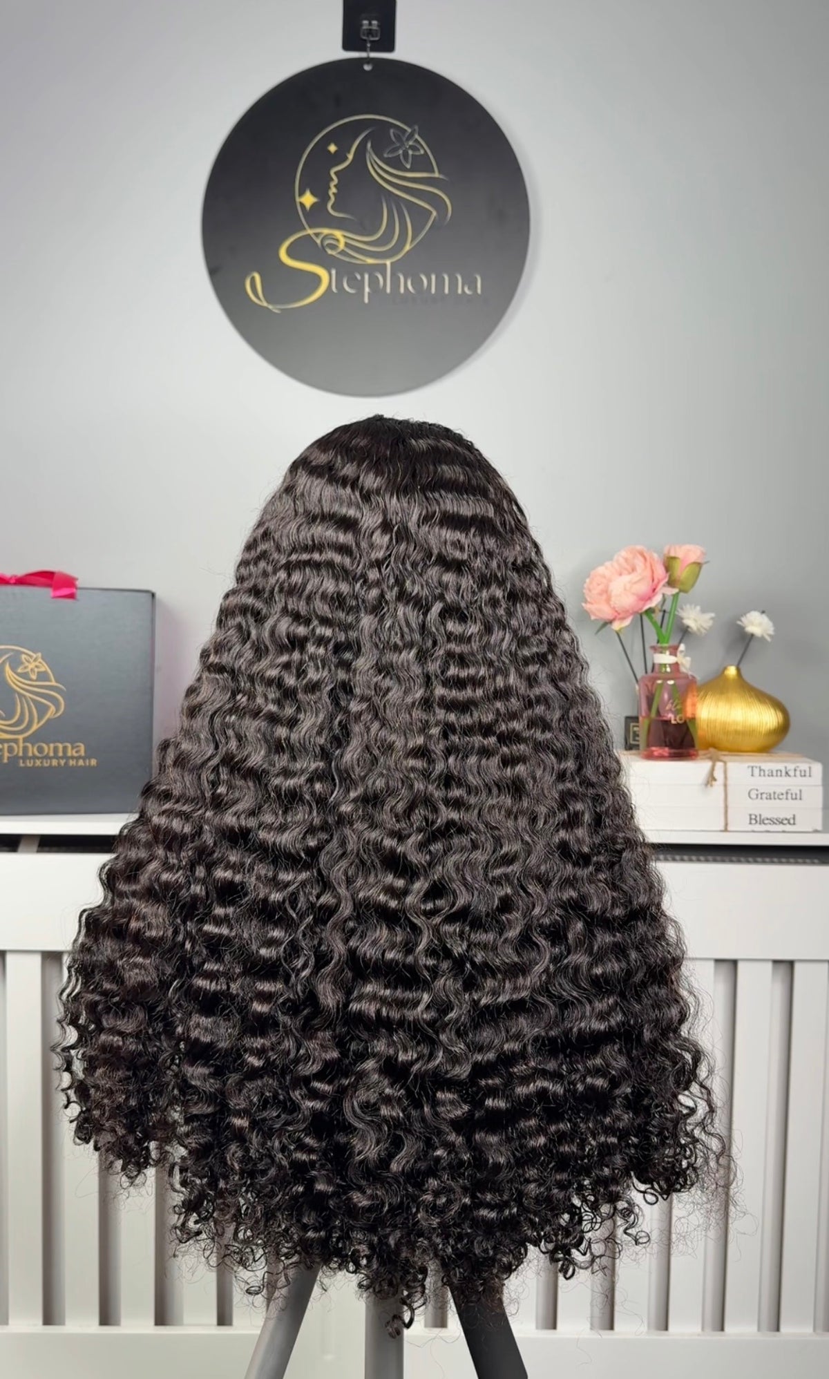24” Iris Curls paired with 13by4 HD Frontal