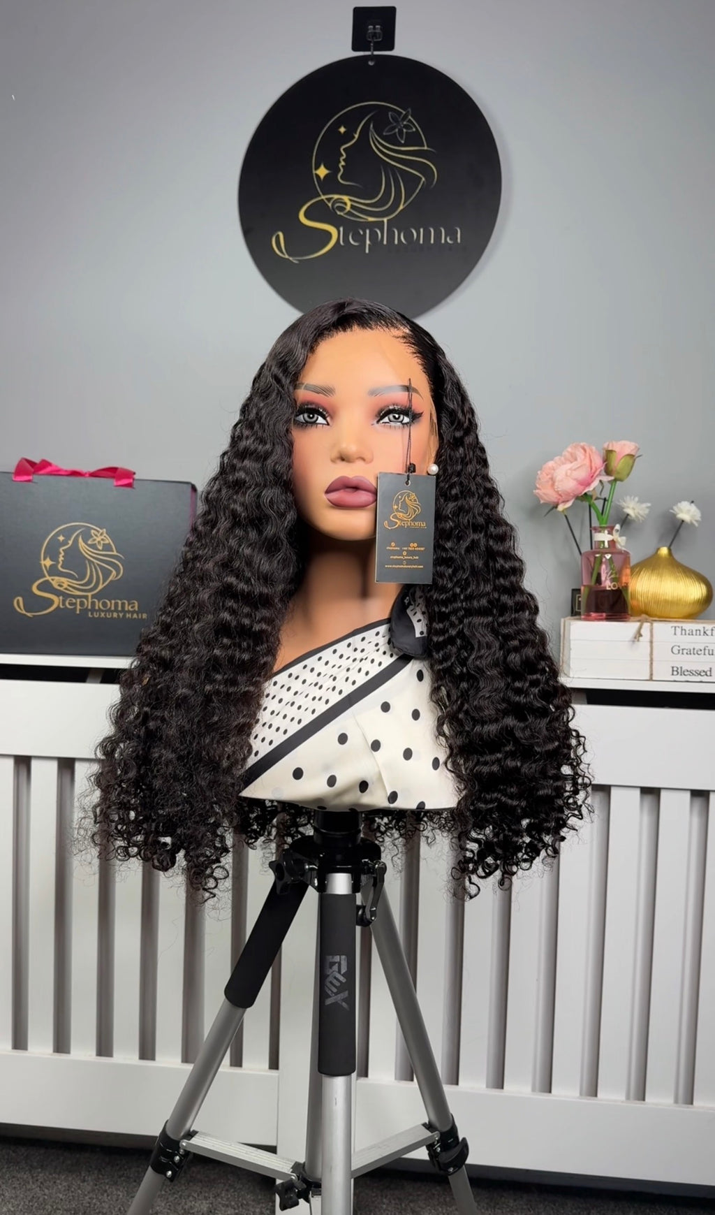 24” Iris Curls paired with 13by4 HD Frontal