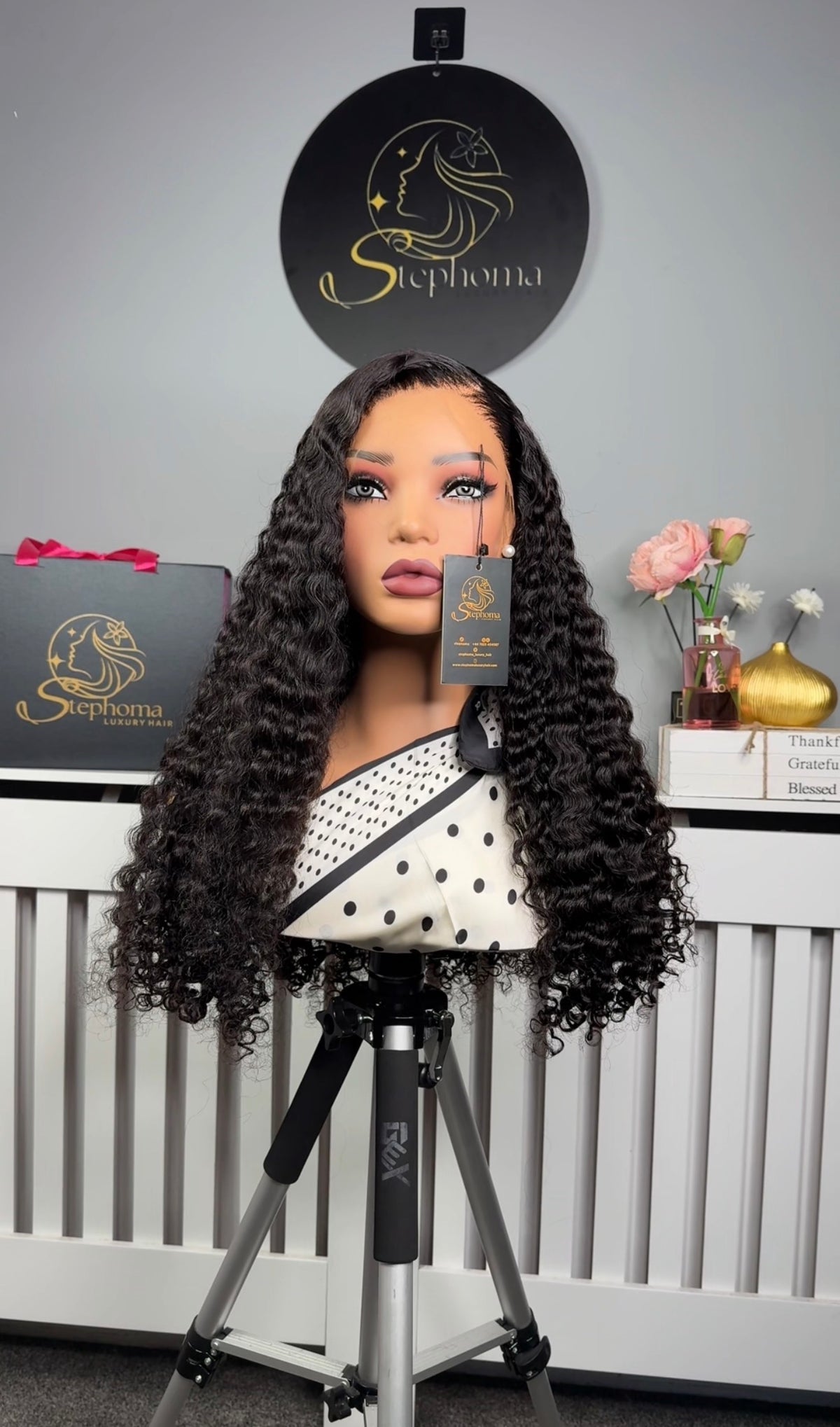 24” Iris Curls paired with 13by4 HD Frontal