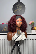 The Chic Headband Wig in Dark Burgundy