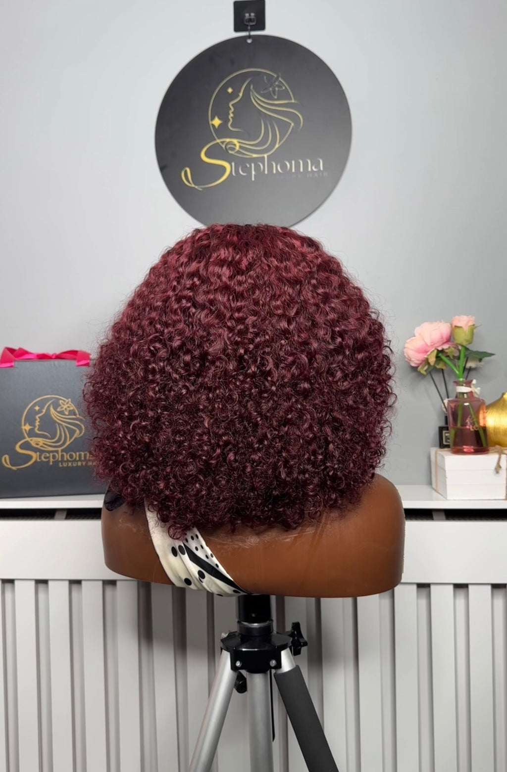 The Chic Headband Wig in Dark Burgundy
